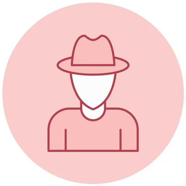 Cowboy Porter Chapeau Vecteur Icône Modifiable — Image vectorielle