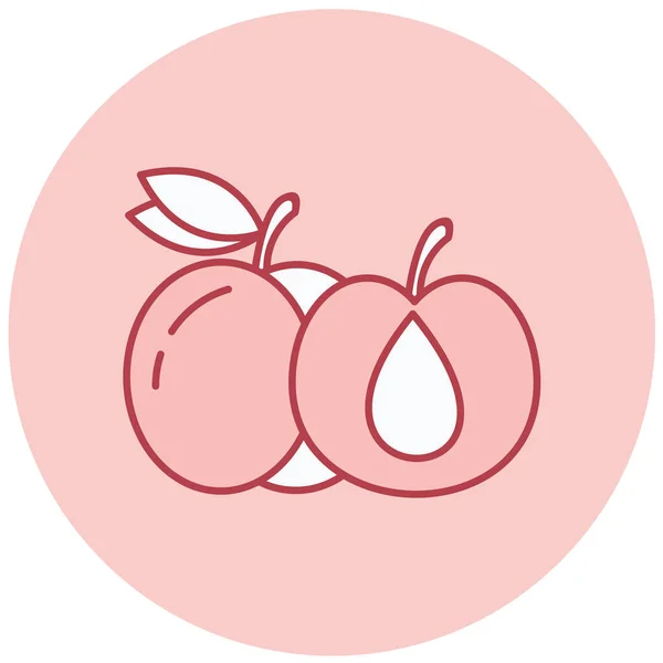 桃のアイコンベクトルイラスト — ストックベクタ