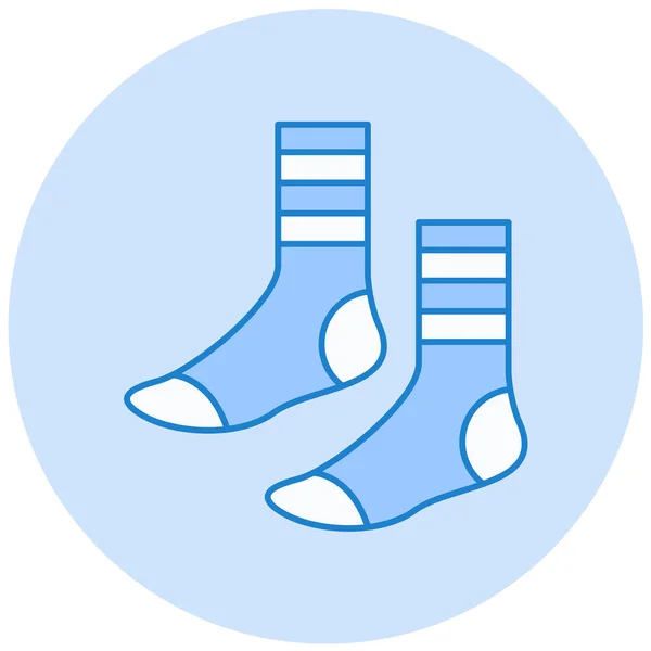 Illustration Vectorielle Une Seule Chaussette Bleue Blanche — Image vectorielle