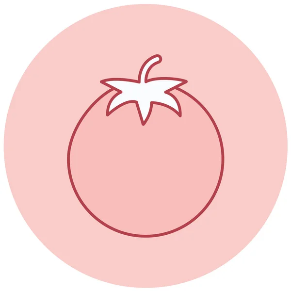 Tomatikon Tecknad Röda Livsmedel Vektor Illustration Vit Bakgrund — Stock vektor