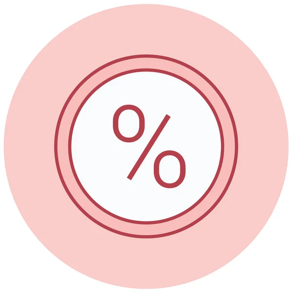 Porcentaje Icono Web Ilustración Simple — Vector de stock