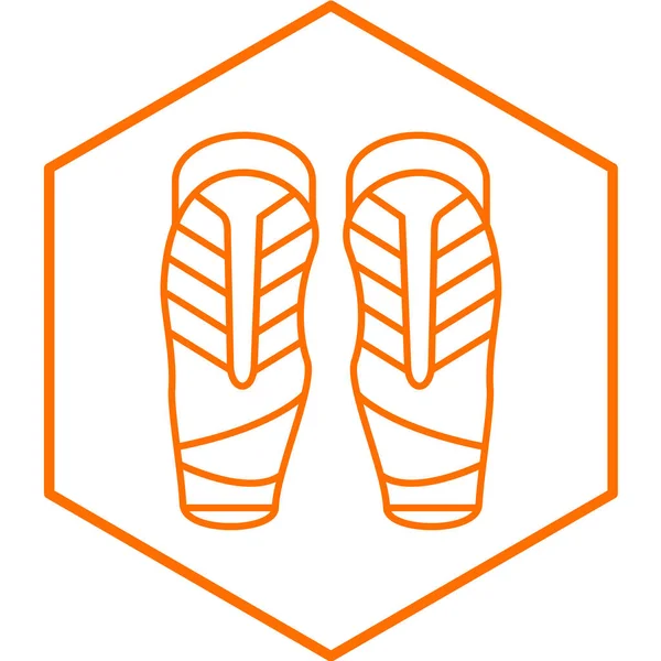 Orange Line Flip Flops Icon Isolated White Background Vector Illustration — Stock Vector