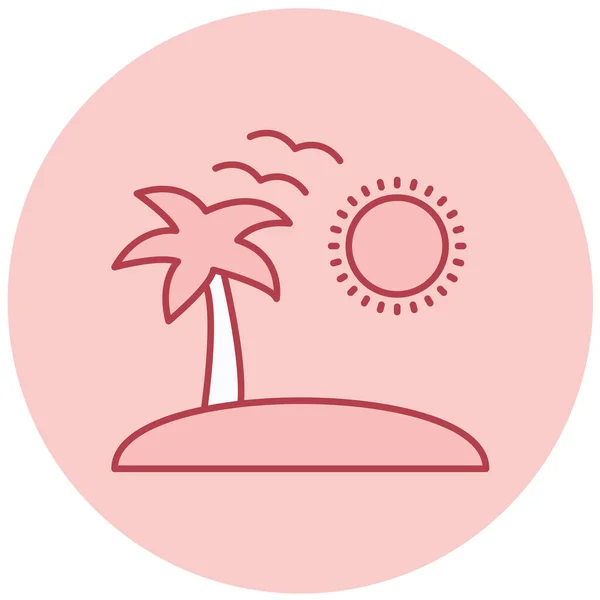 Playa Icono Web Ilustración Simple — Vector de stock