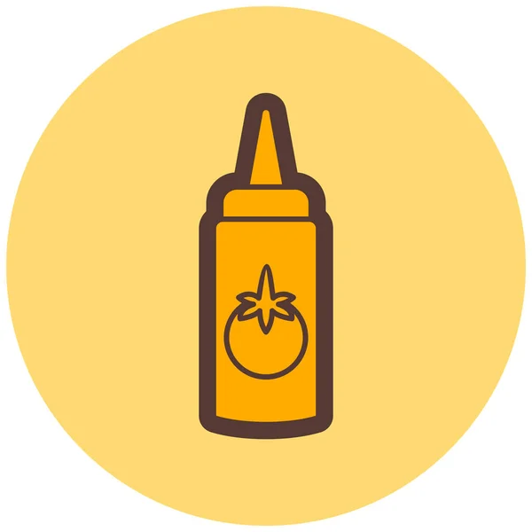 Icono Ketchup Ilustración Vectorial Diseño Simple — Vector de stock