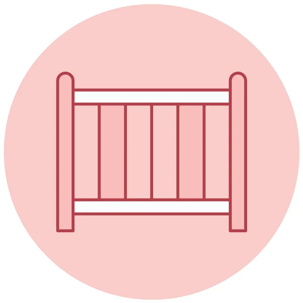 Babybett Flache Vektor Symbol — Stockvektor