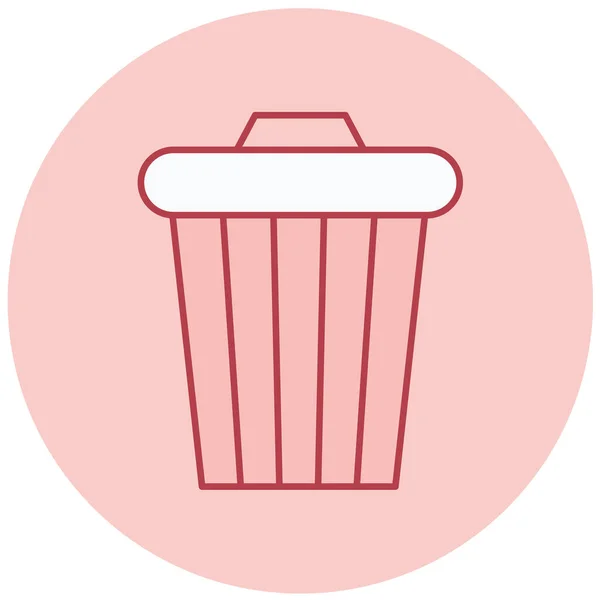 Çöp Kutusu Simgesi Vektör Illüstrasyonu — Stok Vektör