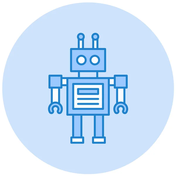 çizgi robot simgesi, vektör illüstrasyonu