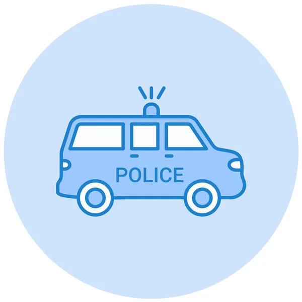 Polizei Auto Ikone Vektor Illustration — Stockvektor