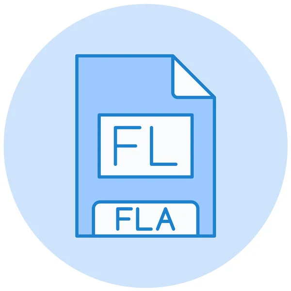 Fla File Format Icon Vector Illustration — Vetor de Stock