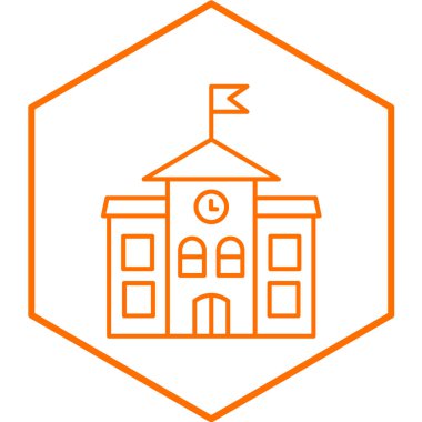 Üniversite binası simgesinin vektör illüstrasyonu