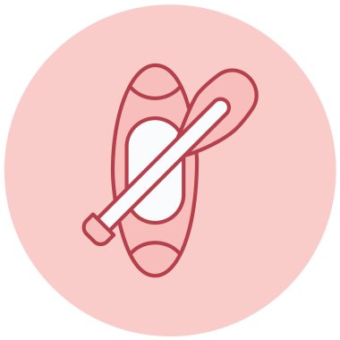 Bir kano simgesinin vektör düz tasarımı