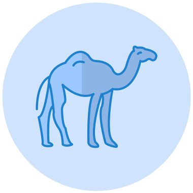 Deve yassı ikon vektör çizimi