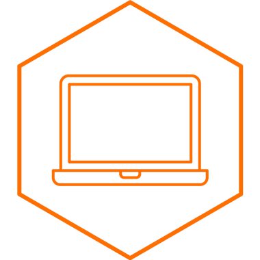 dizüstü bilgisayar basit simgesi, vektör çizim