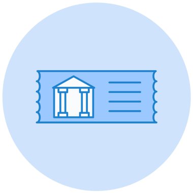 Bir bilet simgesinin vektör illüstrasyonu