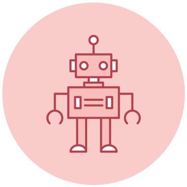 robot. Web simgesi basit illüstrasyon