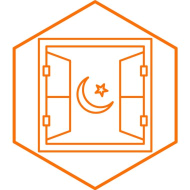 Pencere simgesi. Web için ev vektör simgelerinin özet çizimi