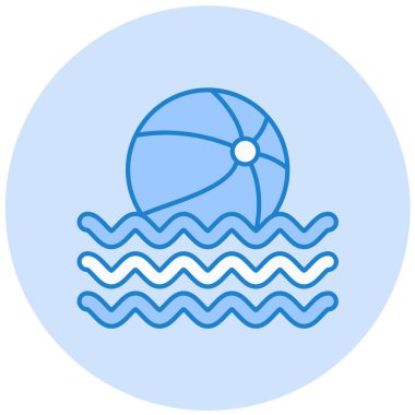 Plaj ve deniz simgesinin vektör illüstrasyonu