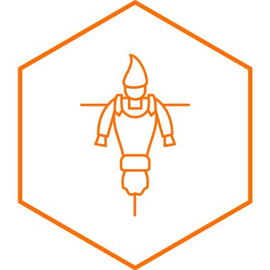 Korkuluk ikonu. Web için itfaiyeci vektör simgelerinin özet çizimi