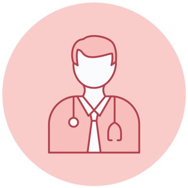 Doktor. Web simgesi basit illüstrasyon