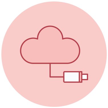 Bulut. Web simgesi basit illüstrasyon