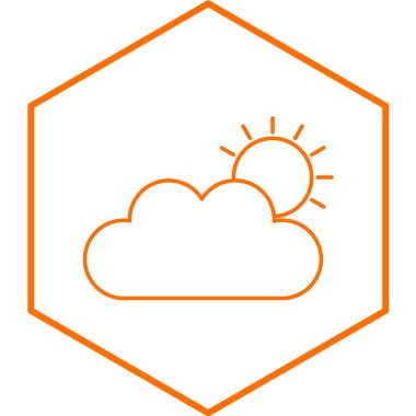 bulutlar ve güneş simge vektör çizim