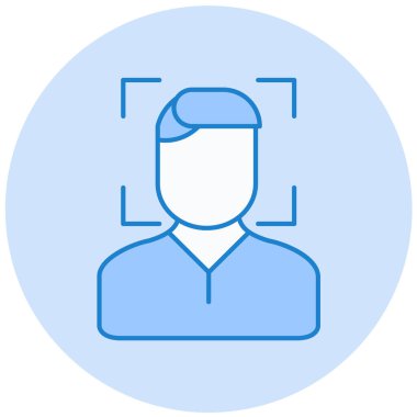 Avatar Adam simgesi. Ana hatlarıyla erkek vektör illüstrasyonu. izole kontur sembolü.