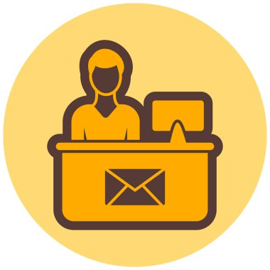 İş adamı ve dizüstü bilgisayar simgesinin vektör çizimi