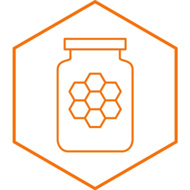 Bal kavanozu ikonu. İnce çizgili sanat. vektör illüstrasyonu.