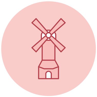 Yel değirmeni simgesi, vektör illüstrasyonu