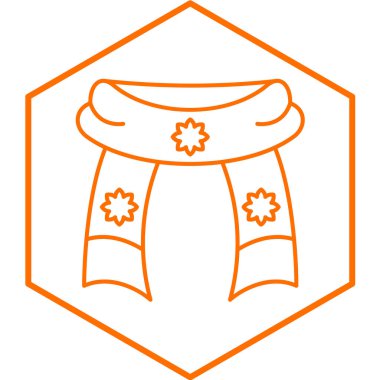 turuncu çizgili Noel şapkası simgesi beyaz arkaplanda izole edilmiş. vektör illüstrasyonu