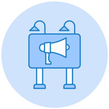 Duyuru. Web simgesi vektör illüstrasyonu