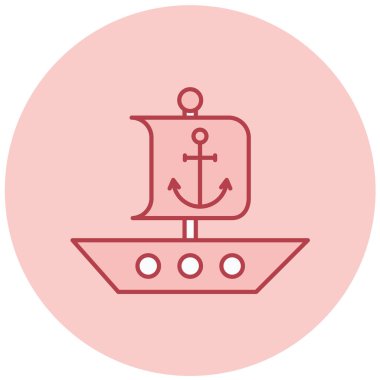 Gemi. Web simgesi basit illüstrasyon