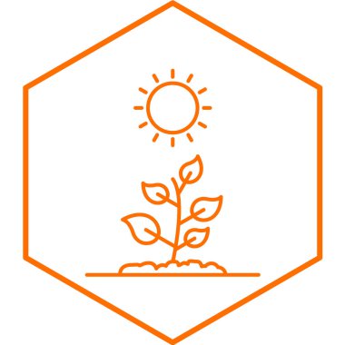 Güneş ve bitki. Web simgesi basit tasarım