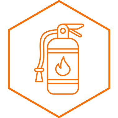 Yangın söndürme ikonu. turuncu düz sembol. vektör.