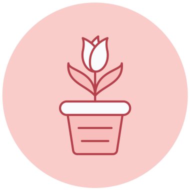 güzel çiçek çizgisi vektör simgesi