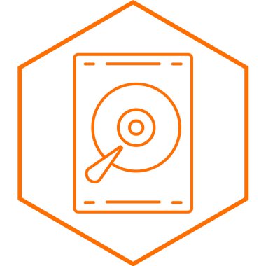 hdd sürücü simgesi, basit tasarım vektör çizimi