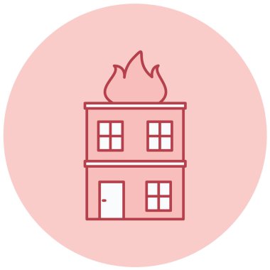 Yangın. Web simgesi basit illüstrasyon