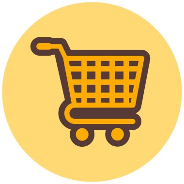 Alışveriş arabası. Basit resimleme