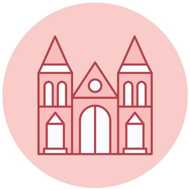 Kiliseye. Web simgesi basit illüstrasyon