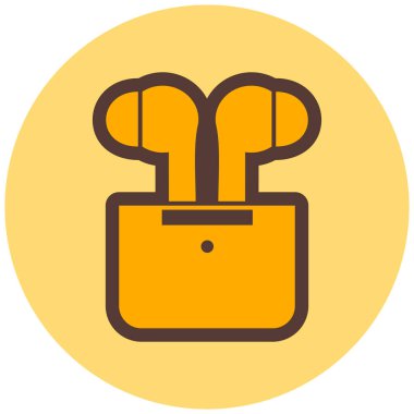  kablosuz kulaklık simgesi, vektör illüstrasyonu basit tasarım