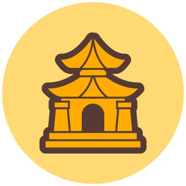 Bir bina simgesinin vektör illüstrasyonu