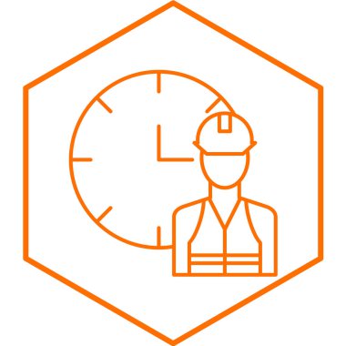 İşçi simgesi. Web için yapı vektörü simgelerinin özet çizimi