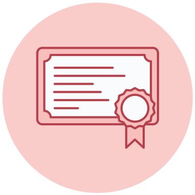 Sertifika. Web simgesi basit illüstrasyon