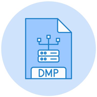 dmp dosya biçimi simgesi, vektör illüstrasyonu