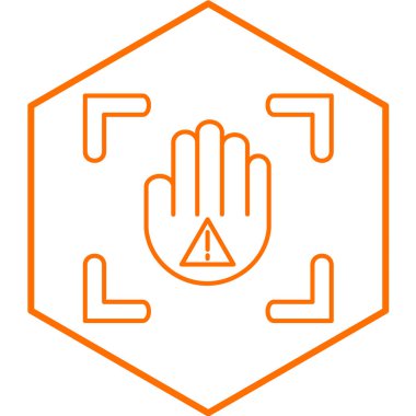 satır el durdurma simgesi beyaz arkaplanda izole edildi. vektör illüstrasyonu