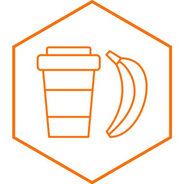 Protein Shake simgesi, basit tasarım vektör çizimi