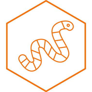 Beyaz arka planda izole edilmiş ana hatlı yılan simgesi. vektör illüstrasyonu