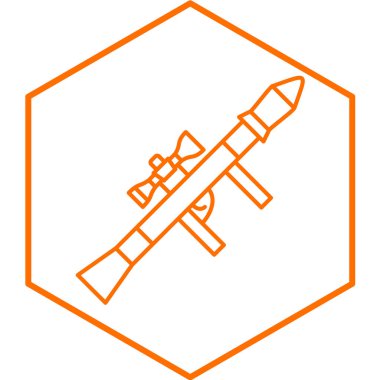 Beyaz arka planda izole edilmiş askeri silah ikonu. ordu sembolü illüstrasyon.