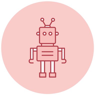 robot. Web simgesi basit illüstrasyon
