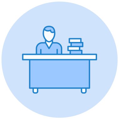 İş ve ofis çalışanı ikonu. vektör illüstrasyonu